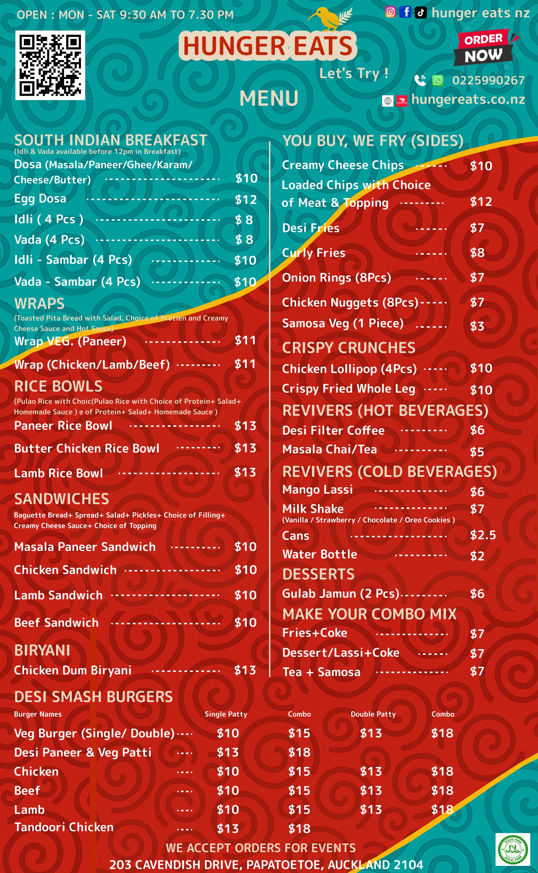 Food Truck Menu